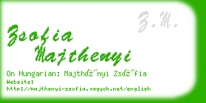 zsofia majthenyi business card